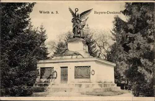 Ak Wœrth sur Sauer Woerth Wörth an der Sauer Elsass Bas Rhin, Bayern-Denkmal
