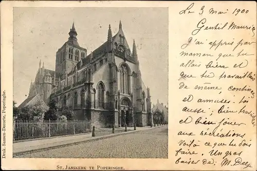 Ak Poperinghe Poperinge Westflandern, St.-Johannes-Kirche