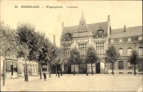 Ak Roeselare Roeselaere Rousselare Roulers Westflandern, Waffenplatz, Arsenal