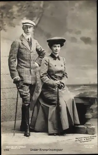 Ak Kronprinz Wilhelm von Preußen, Kronprinzessin Cecilie, Liersch 1763