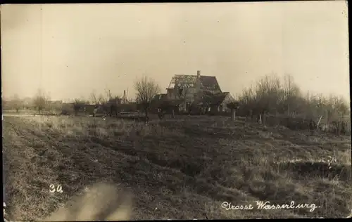 Foto Ak Wasserbourg Wasserburg Elsass Haut Rhin, zerstörtes Landhaus