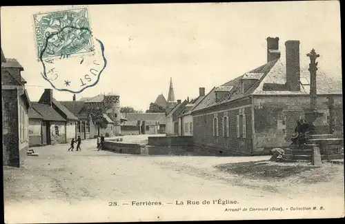 Ak Ferrières Seine et Marne, Kirchenstraße