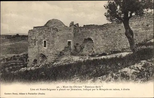 Ak Jerusalem Israel, Ölberg, Moschee, Ruinen