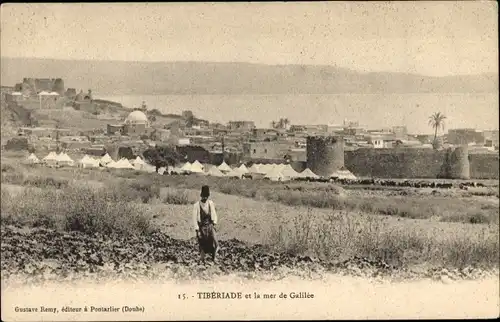 Ak Tiberias Israel, Gesamtansicht