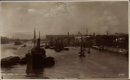 Ak London City England, Cityview from London Bridge