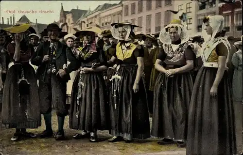 Ak Goes Zeeland Niederlande, Niederländische Volkstracht während einem Stadtfest