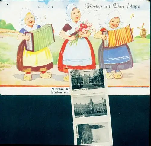 Leporello Ak Den Haag Südholland Niederlande, Binnenhof, Ridderzaal, Sint-Jacobskerk