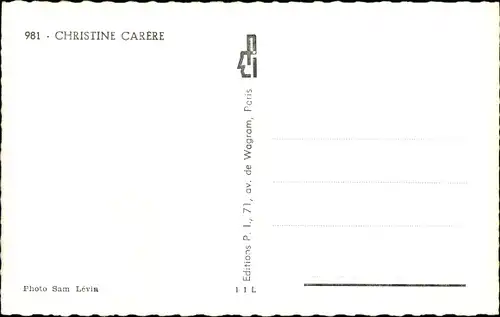 Ak Schauspielerin Christine Carère, Portrait