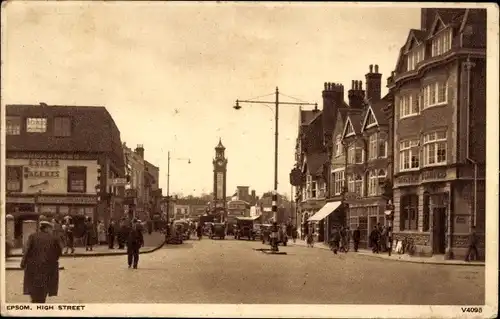 Ak Epsom Surrey England, High Street