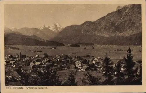 Ak Salzburg in Österreich, Hellbrunn, Aussicht zum Watzmann