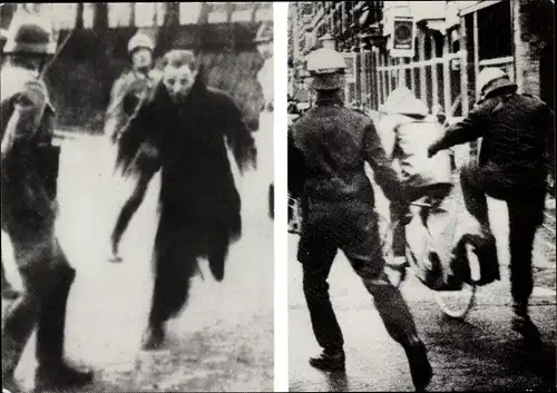 Ak Amsterdam Nordholland Niederlande, Straßenkampf gegen die Polizei 1980,1941