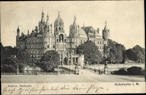 Ak Schwerin in Mecklenburg, Schloss, Stadtseite