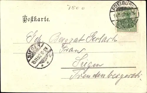 Ak Freiburg im Breisgau, Monument, Statue, Brunnen