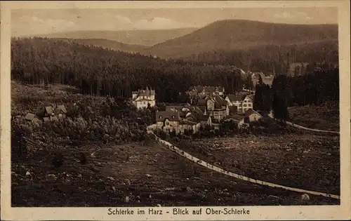 Ak Schierke Wernigerode im Harz, Blick auf Ober Schierke