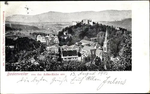 Ak Badenweiler im Schwarzwald, Gesamtansicht, Adler-Eiche