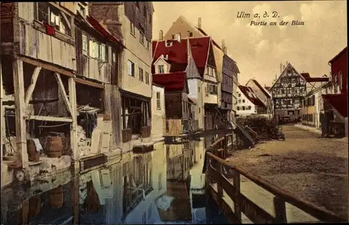 Ak Ulm an der Donau Baden Württemberg, Blau, Fluss