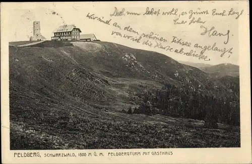 Ak Feldberg im Schwarzwald, Feldbergturm, Gasthaus