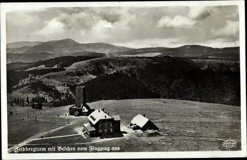 Ak Feldberg im Schwarzwald, Luftaufnahme, Feldbergturm, Belchen