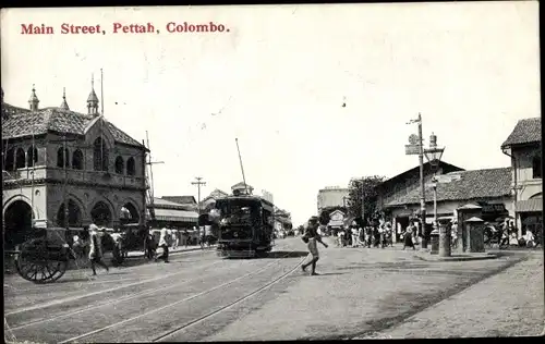 Ak Pettah Sri Lanka Ceylon, Hauptstraße