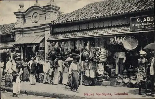 Ak Colombo Ceylon Sri Lanka, Native boutiques, Geschäfte