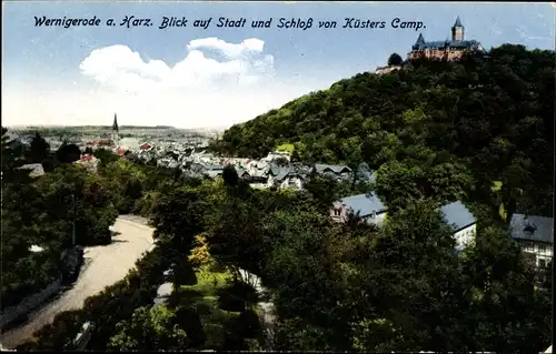 Ak Wernigerode im Harz, Schloss, Küsters Camp, Panorama