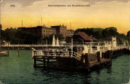 Ak Kiel, Marineakademie, Reventloubrücke