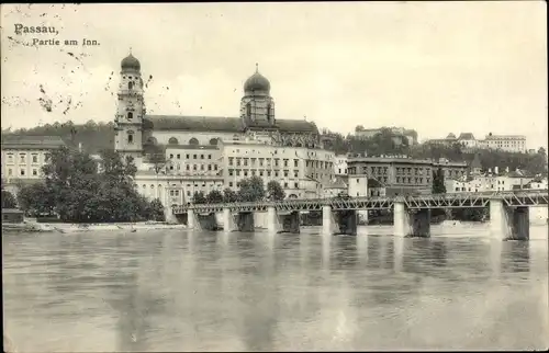 Ak Passau in Niederbayern, Partie am Inn