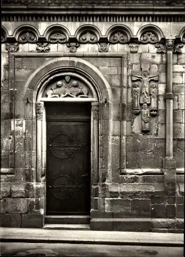 Ak Schwäbisch Gmünd in Württemberg, Johanneskirche, Löwenportal