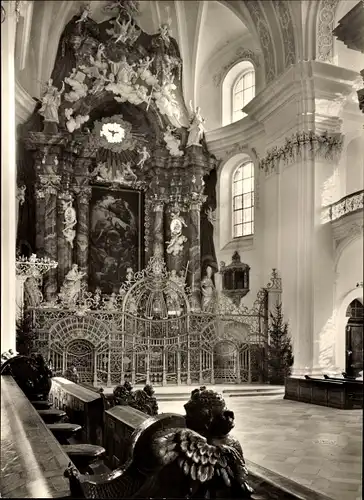 Ak Weingarten in Württemberg, Klosterkirche, Chorgestühl, Hochaltar