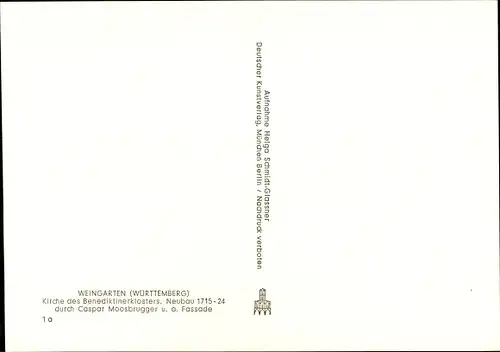 Ak Weingarten in Württemberg, Klosterkirche, Fassade