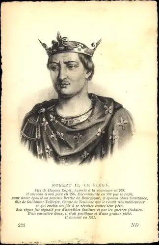 Ak Robert II., Der Fromme, König von Frankreich