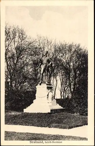 Ak Stralsund in Vorpommern, Schill-Denkmal