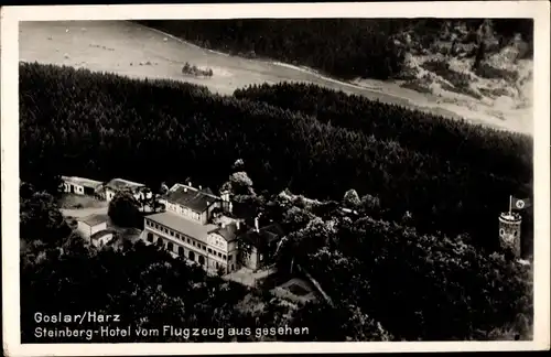 Ak Goslar am Harz, Steinberg-Hotel, Flugaufnahme