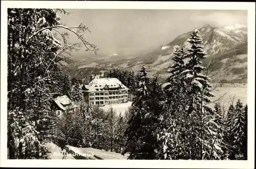 Ak Oberstdorf im Oberallgäu, neue Kuranstalt Stilllachhaus von Dr. Saathoff, Winter