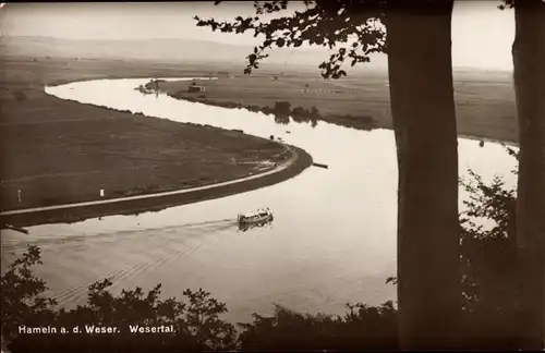 Ak Hameln an der Weser Niedersachsen, Wesertal, Boot