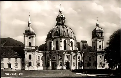 Ak Ettal Oberbayern, Klosterkirche, Benediktiner-Abtei, Abteikirche