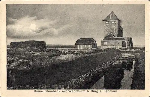 Ak Burg auf der Insel Fehmarn, Ruine Glambeck, Wachtturm