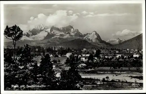 Ak Krün in Oberbayern, Zugspitze, Panorama