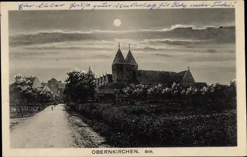Ak Obernkirchen in Schaumburg, Stift, Nacht