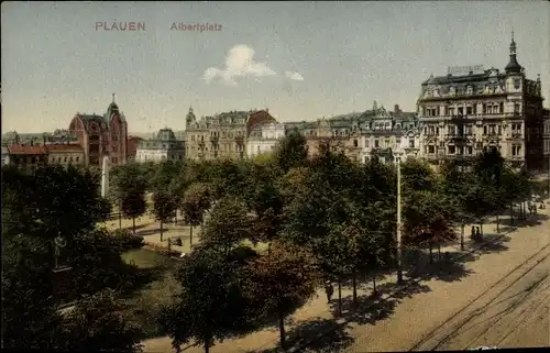 Ak Plauen im Vogtland, Albertplatz