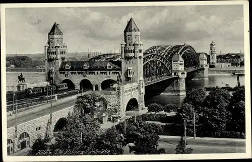 Ak Köln am Rhein, Die Hohenzollernbrücke