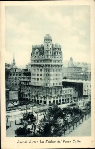 Ak Buenos Aires, Argentinien, ein Gebäude am Paseo Colon