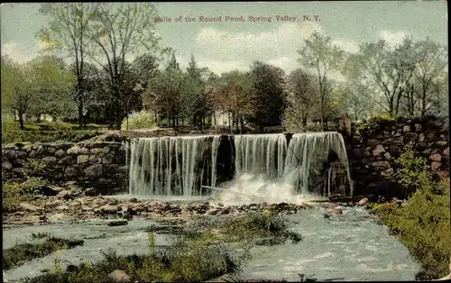 Ak New York USA, Spring Valley, Falls of the Round Pound