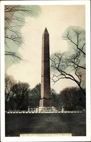 Ak New York City USA, Obelisk im Central Park