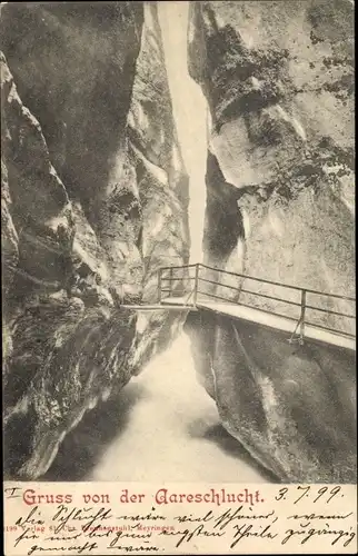 Ak Meiringen Kanton Bern, Gorge de l'Aare, Aareschlucht