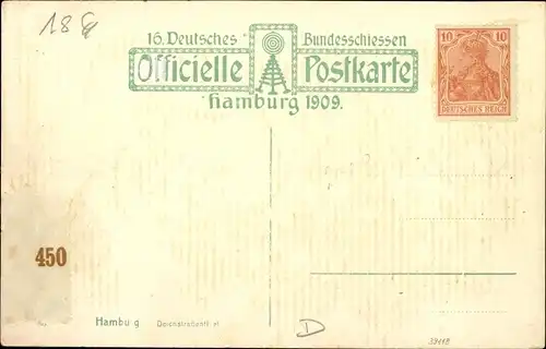 Ak Hamburg Mitte Altstadt, 16. Deutsches Bundesschiessen 1909, Deichstraßenfleet