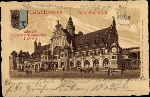 Litho Essen im Ruhrgebiet, Hauptbahnhof, Wappen