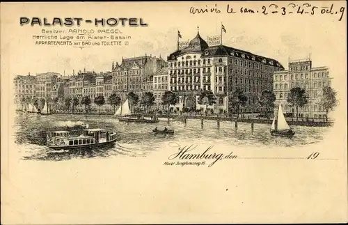 Litho Hamburg Mitte Altstadt, Palast Hotel