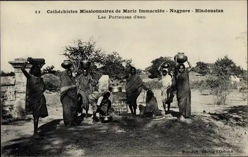 Ak Catéchistes Missionnaires de Marie Immaculée, Nagpore, Les Porteuses d'eau