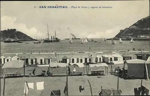 Ak Donostia San Sebastian Baskenland, Strandblick